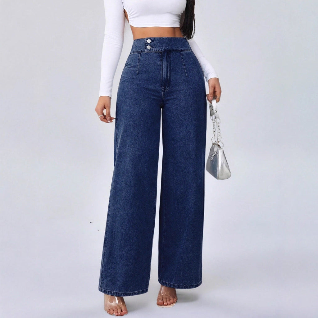 Jeans Verona de Talle Alto con Doble Botón