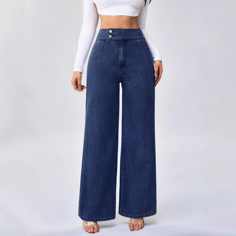 Jeans Verona de Talle Alto con Doble Botón