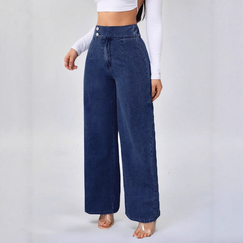 Jeans Verona de Talle Alto con Doble Botón