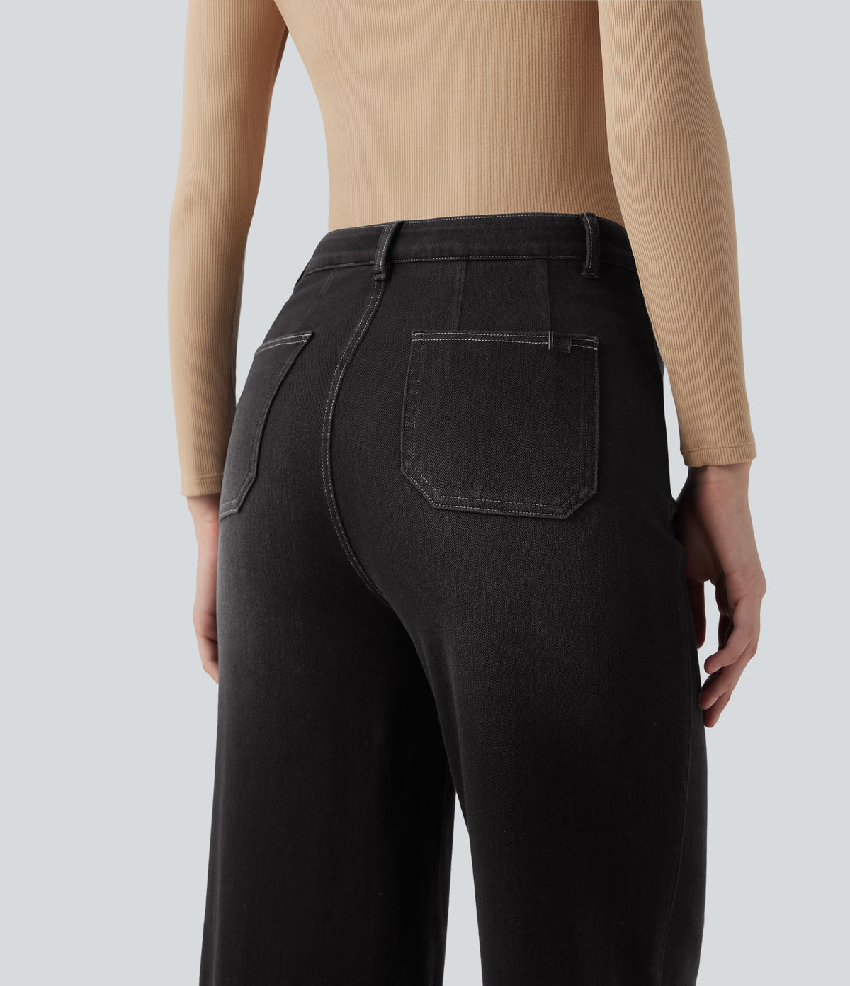 Jeans Elara de Pierna Ancha y Talle Alto