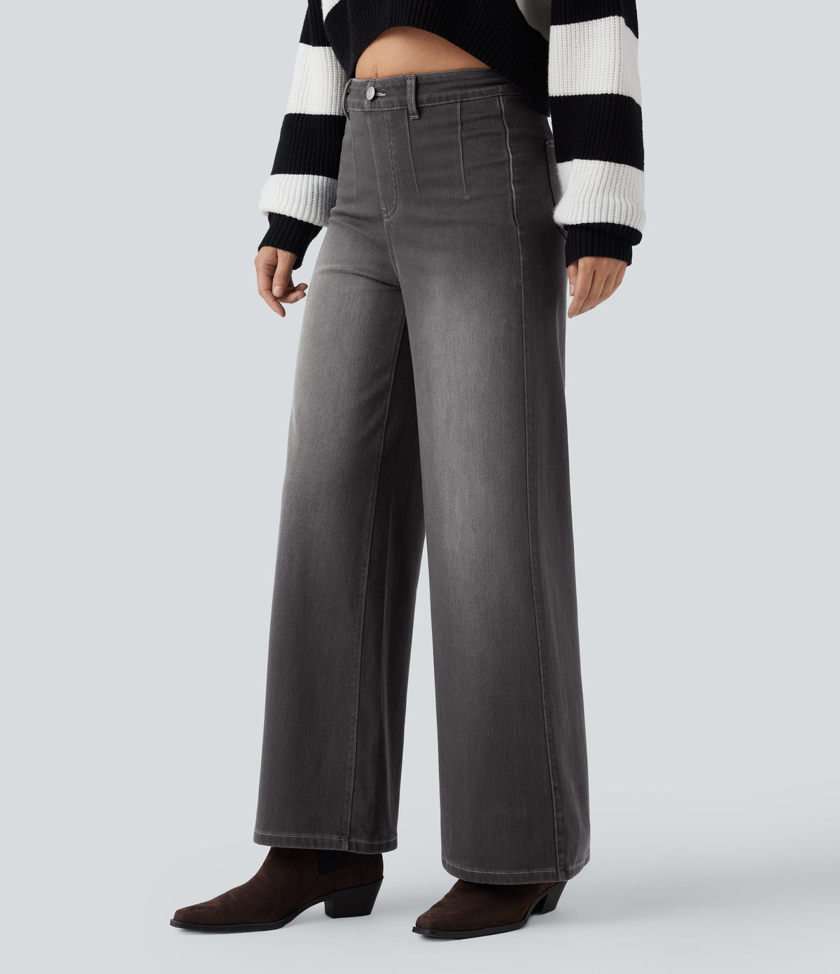 Jeans Elara de Pierna Ancha y Talle Alto